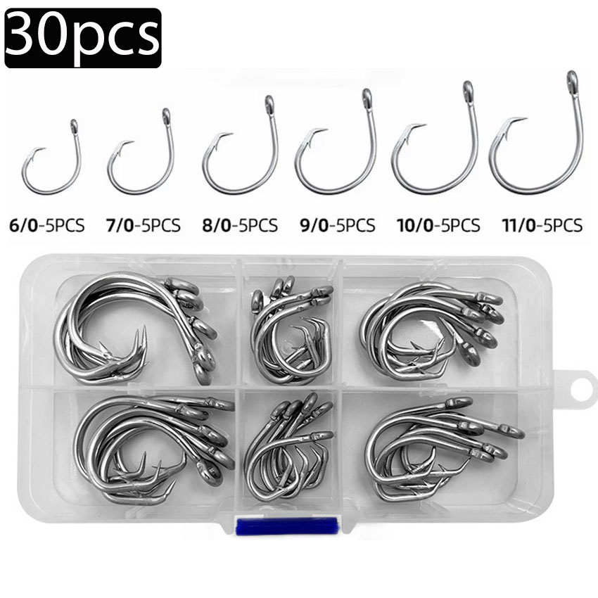 30pcs/box Fishing Hooks Stainl - Fishing Hook Circle incelemesi ve fiyatı