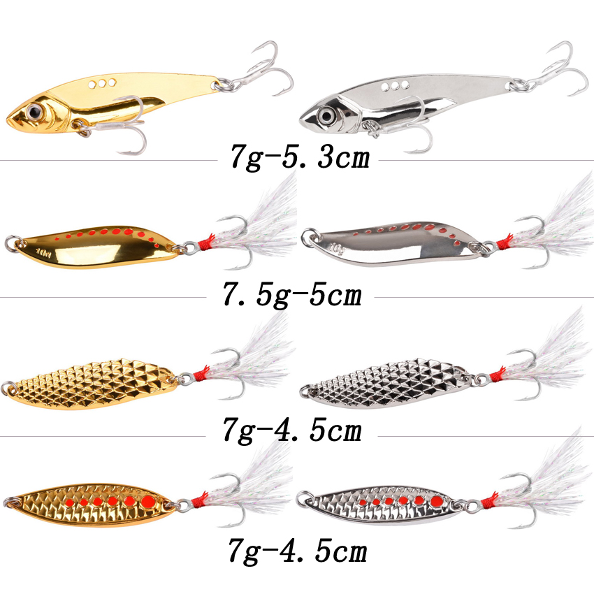 8PCS/Set Lure Metal Spinner Sp - Fishing Hook Treble incelemesi ve fiyatı