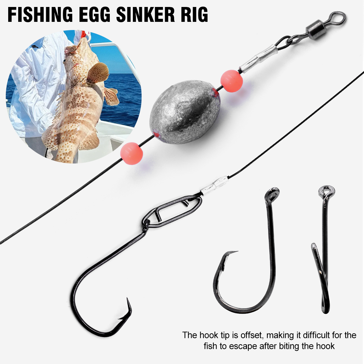 ZYZHE 2pcs Fishing Carolina Ri - Fishing Hook Circle incelemesi ve fiyatı