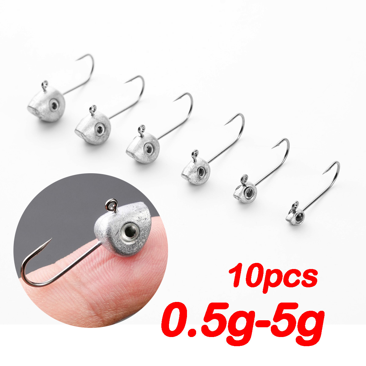 10pcs Mini Jig Head Hook 3D Ey - Fishing Hook Offset incelemesi ve fiyatı