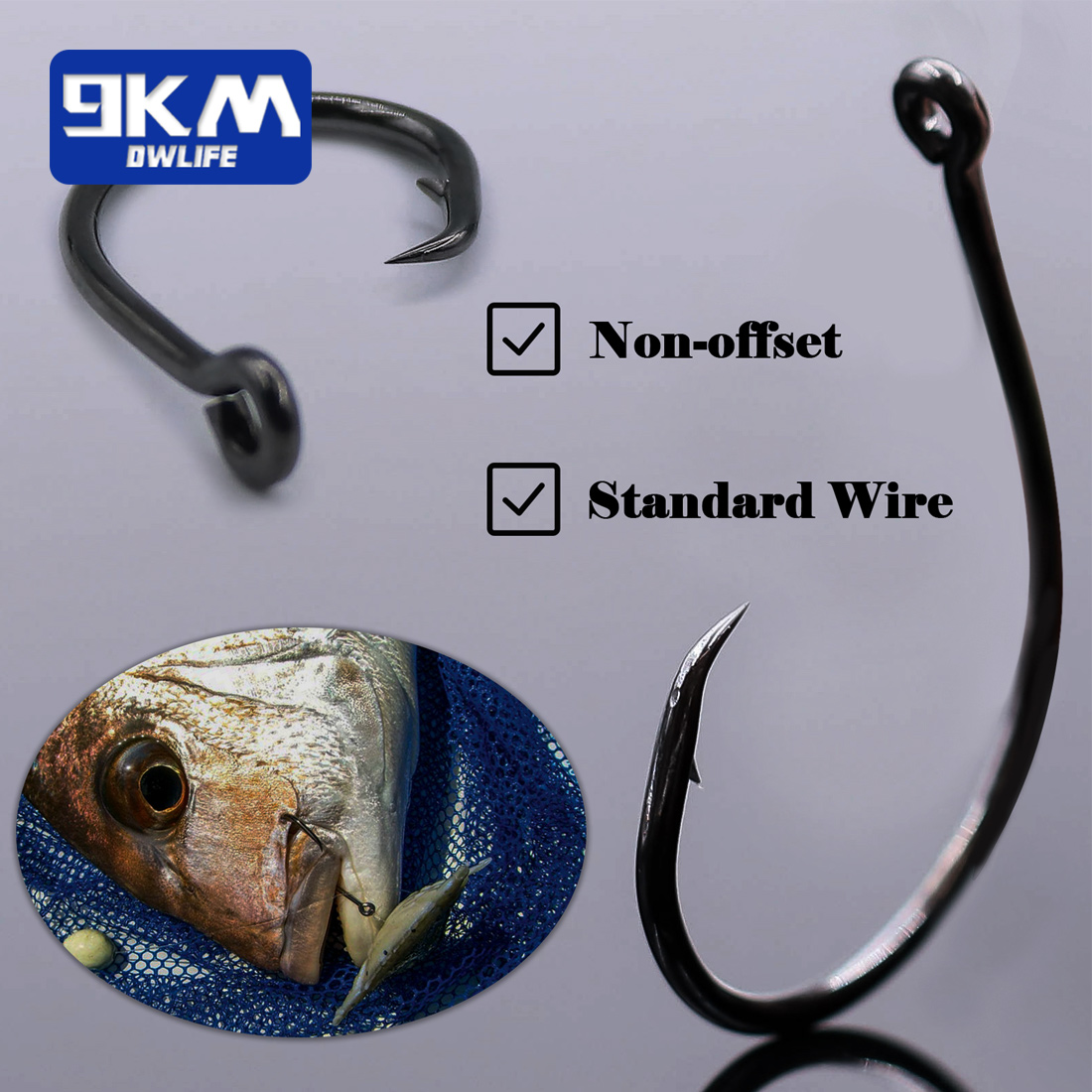 9KM 25-50Pcs Inline Wide Gap C - Fishing Hook Circle incelemesi ve fiyatı
