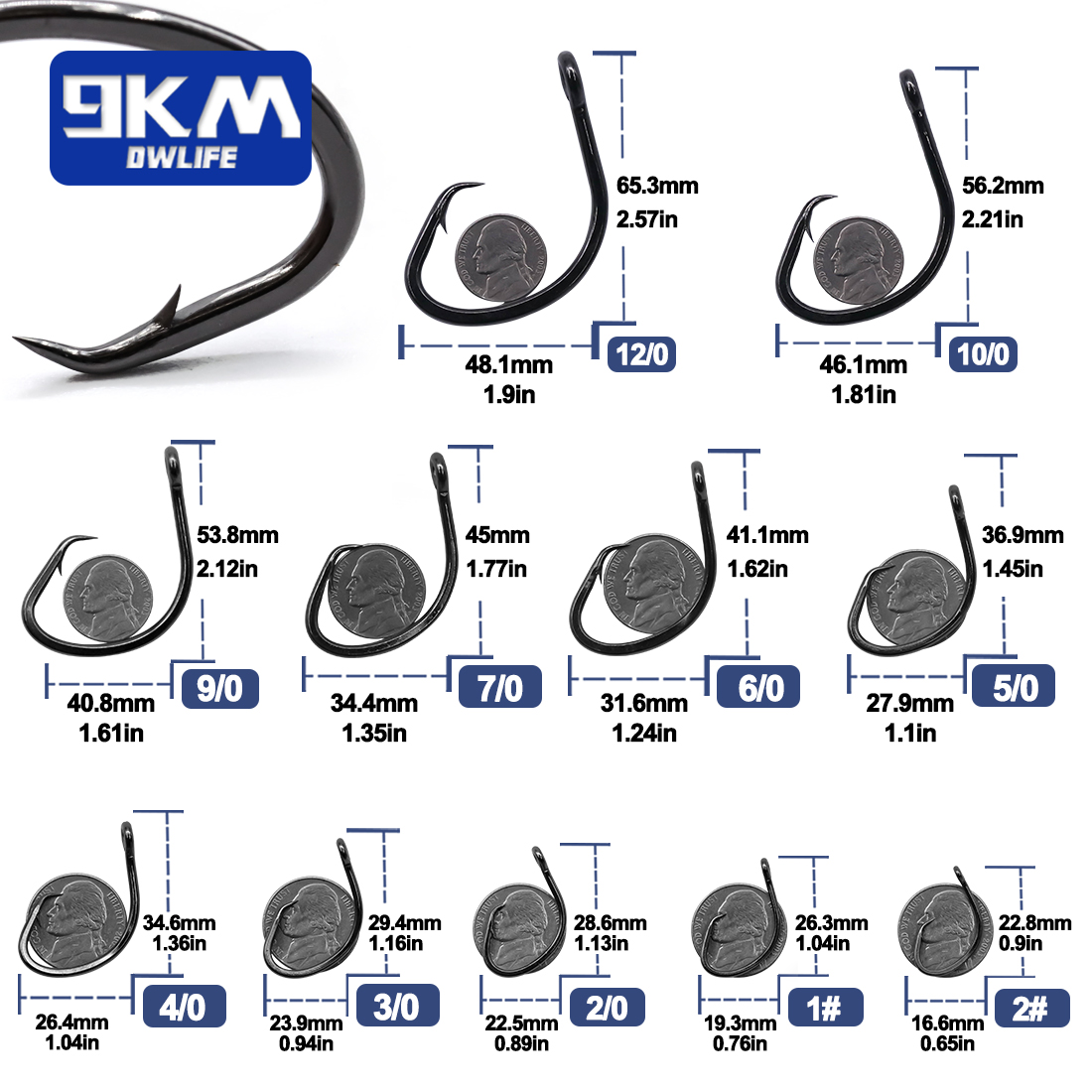 9KM Circle Hooks 25~50Pcs Salt - Fishing Hook Circle incelemesi ve fiyatı