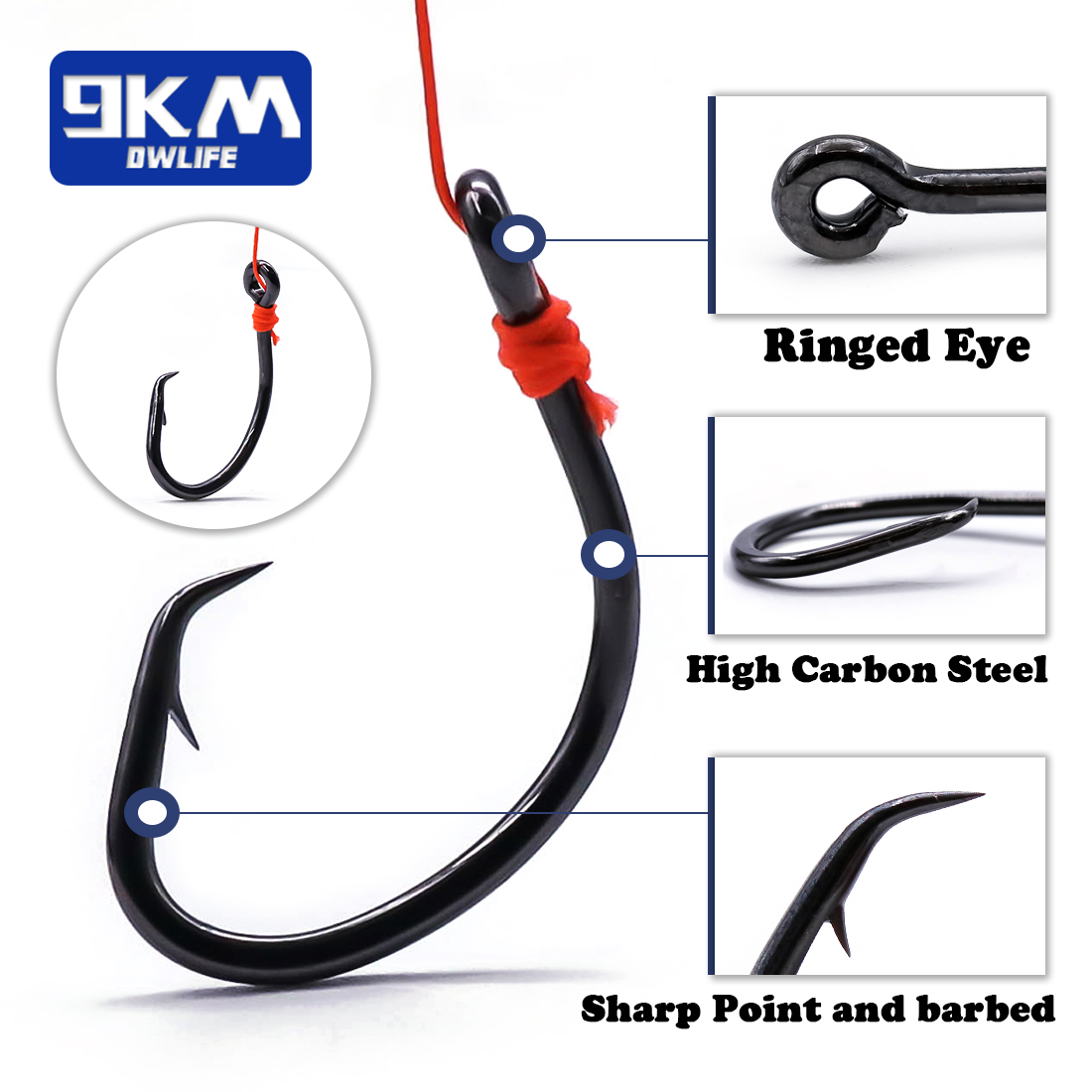 9KM Circle Hooks 25~50Pcs Salt - Fishing Hook Circle incelemesi ve fiyatı