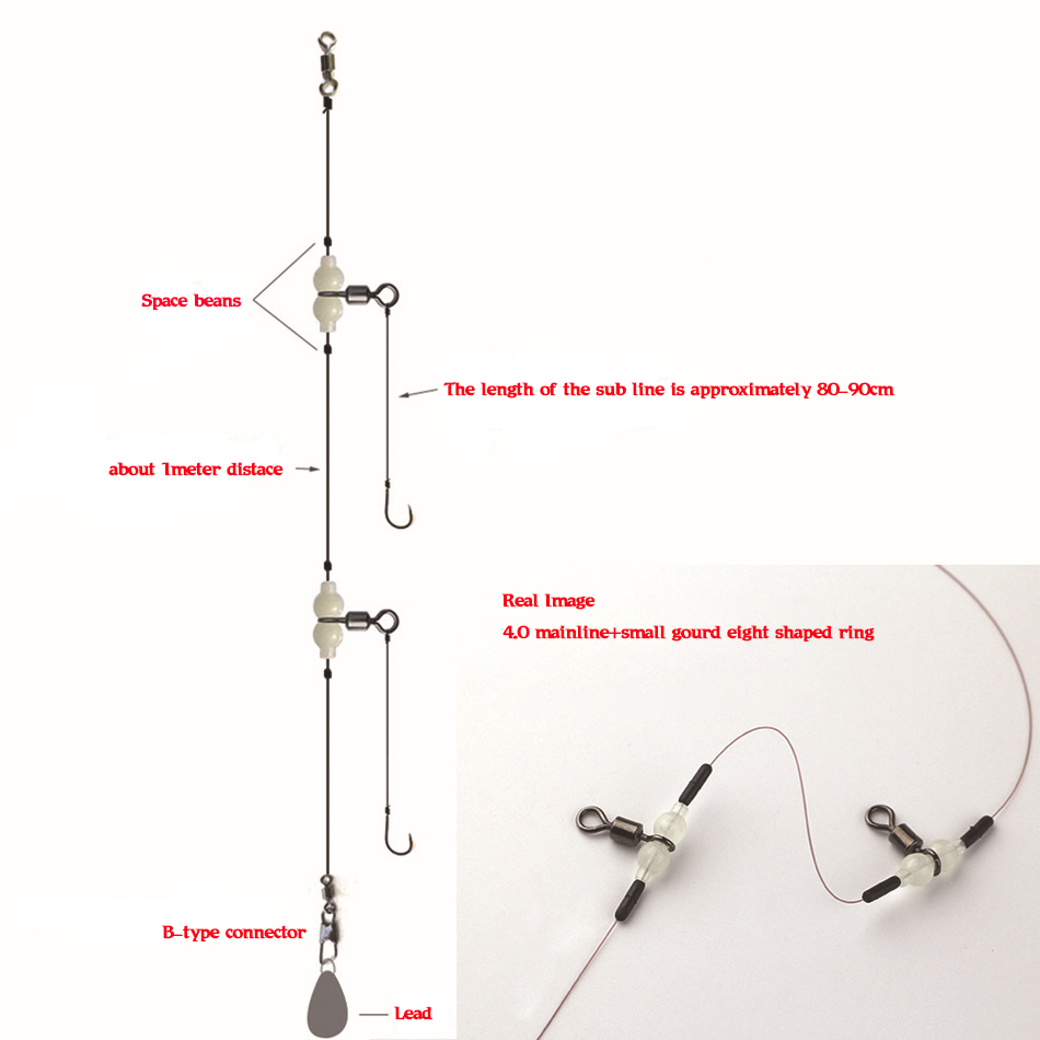 MNFT 100Pcs Luminous 3 Way Dur - Fishing Hook Size incelemesi ve fiyatı