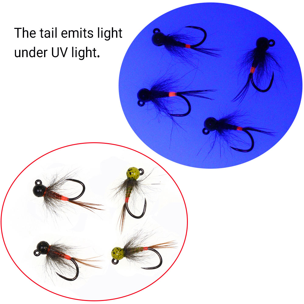 6PCS Jig Tungsten Bead Head Ny - Fishing Hook Barbless incelemesi ve fiyatı
