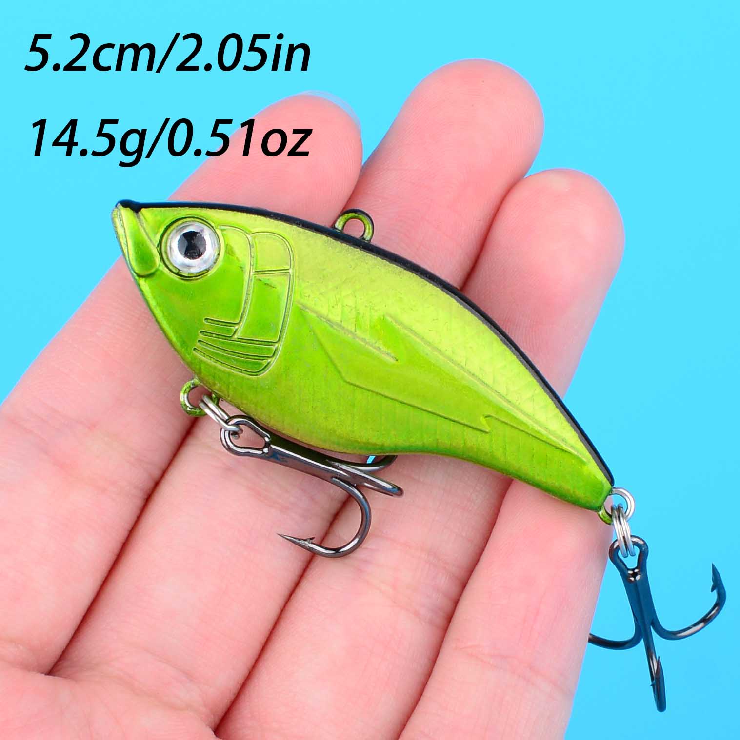 1PC Hard VIB Fishing Lure 5.2c - Fishing Hook Treble incelemesi ve fiyatı