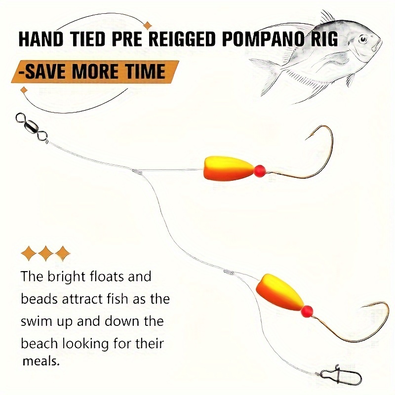 3pcs Pompano Rigs Surf Fishing - Fishing Hook Circle incelemesi ve fiyatı