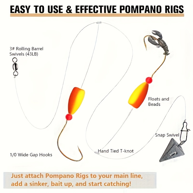 3pcs Pompano Rigs Surf Fishing - Fishing Hook Circle incelemesi ve fiyatı