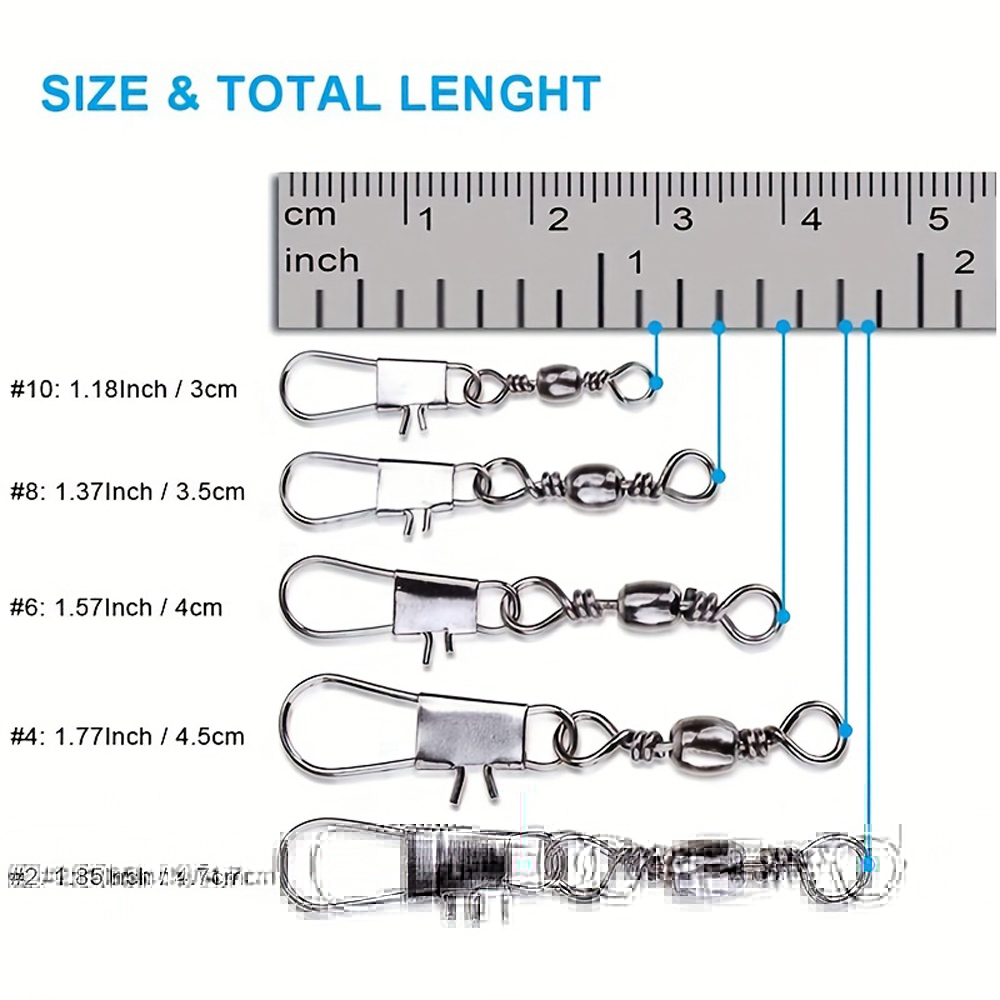 100Pcs/Lot 4#6#8#10#12# Swivel - Fishing Hook Stainless Steel incelemesi ve fiyatı
