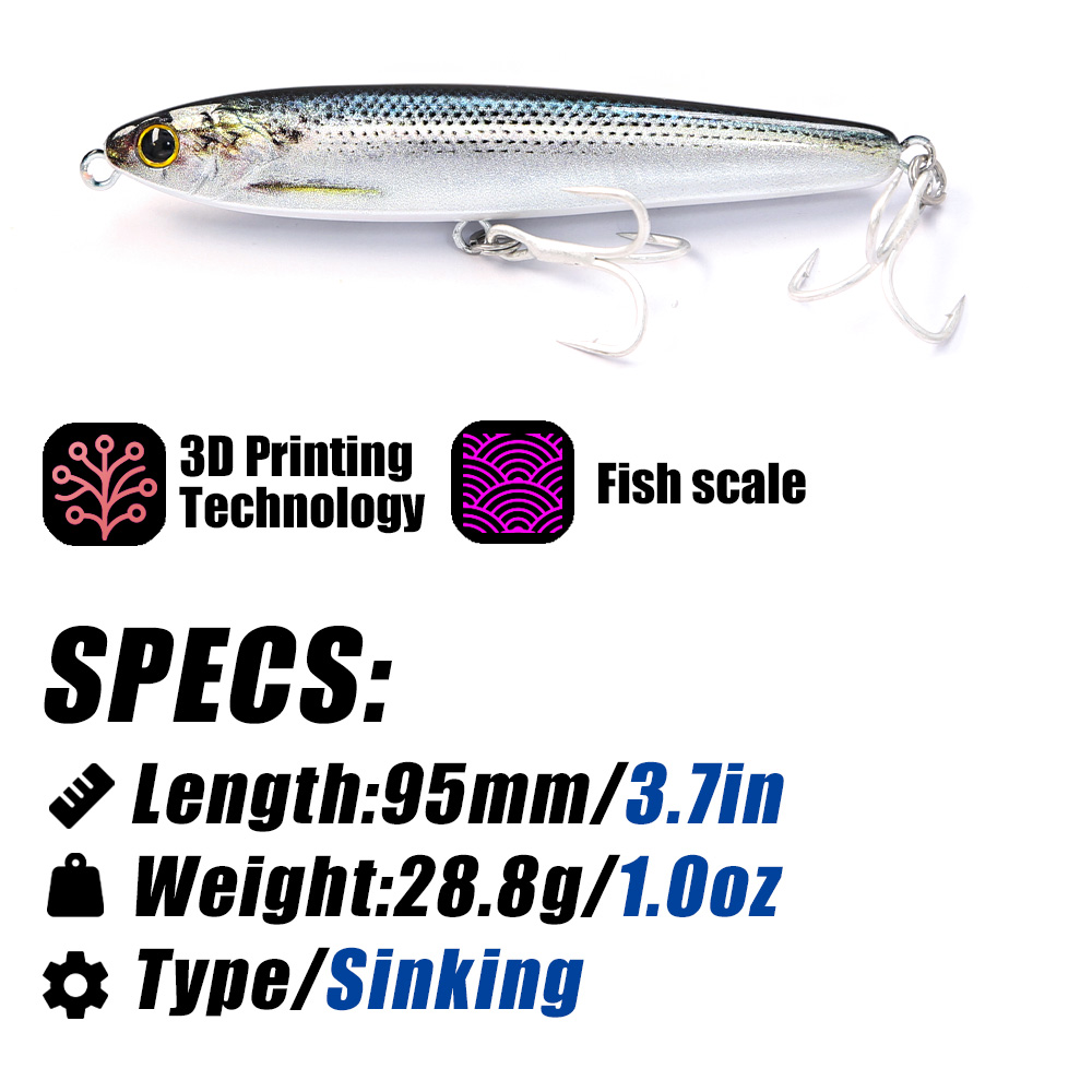 B&U Sinking Pencil Fishing Lur - Fishing Hook Treble incelemesi ve fiyatı