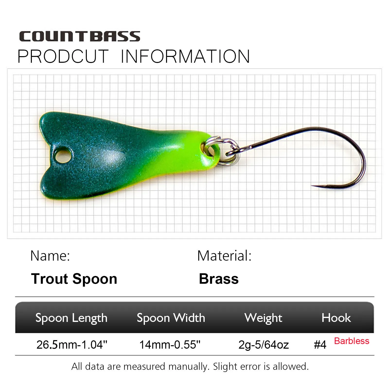 COUNTBASS 5/64oz 2g Casting Sp - Fishing Hook Barbless incelemesi ve fiyatı