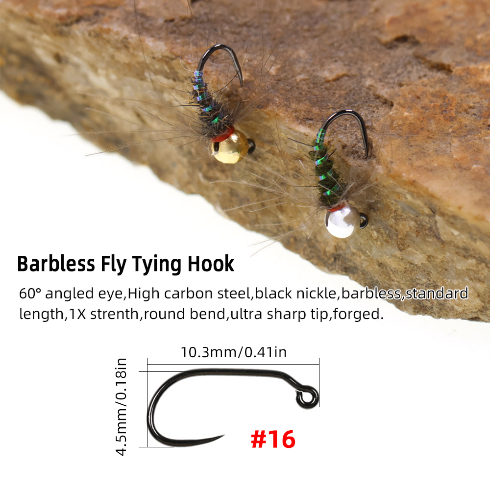 4pcs #16 Tungsten Beadhead CDC - Fishing Hook Barbless incelemesi ve fiyatı