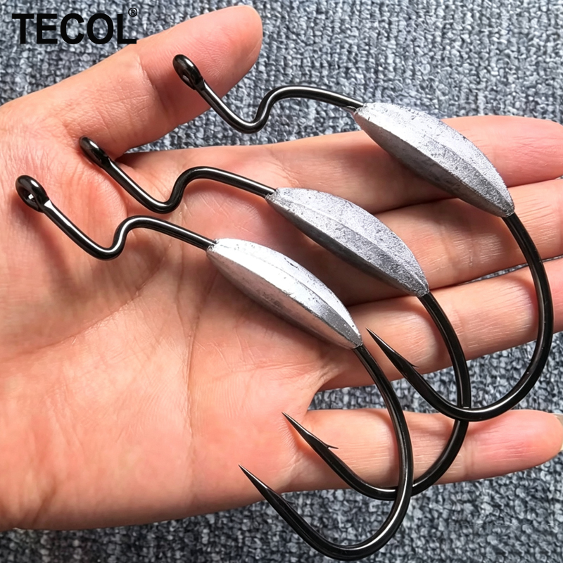 TECOL 3PCS 6/0 8/0 10/0 Weight - Fishing Hook Offset incelemesi ve fiyatı