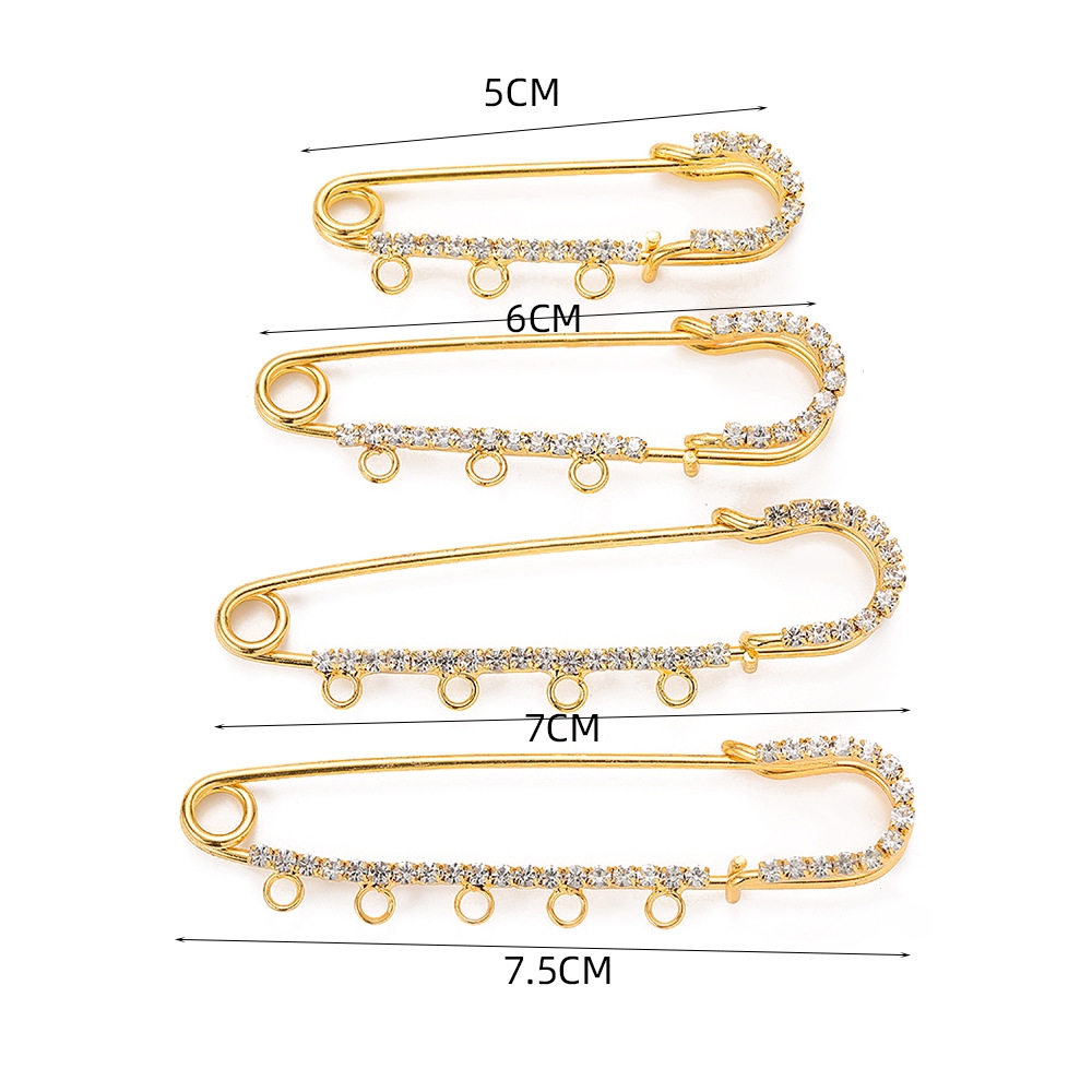 5pcs Rhinestone Charms Safety  - Fishing Hook Size incelemesi ve fiyatı