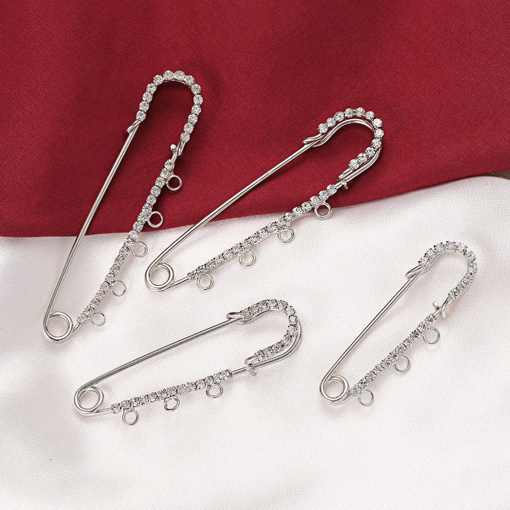 5pcs Rhinestone Charms Safety  - Fishing Hook Size incelemesi ve fiyatı