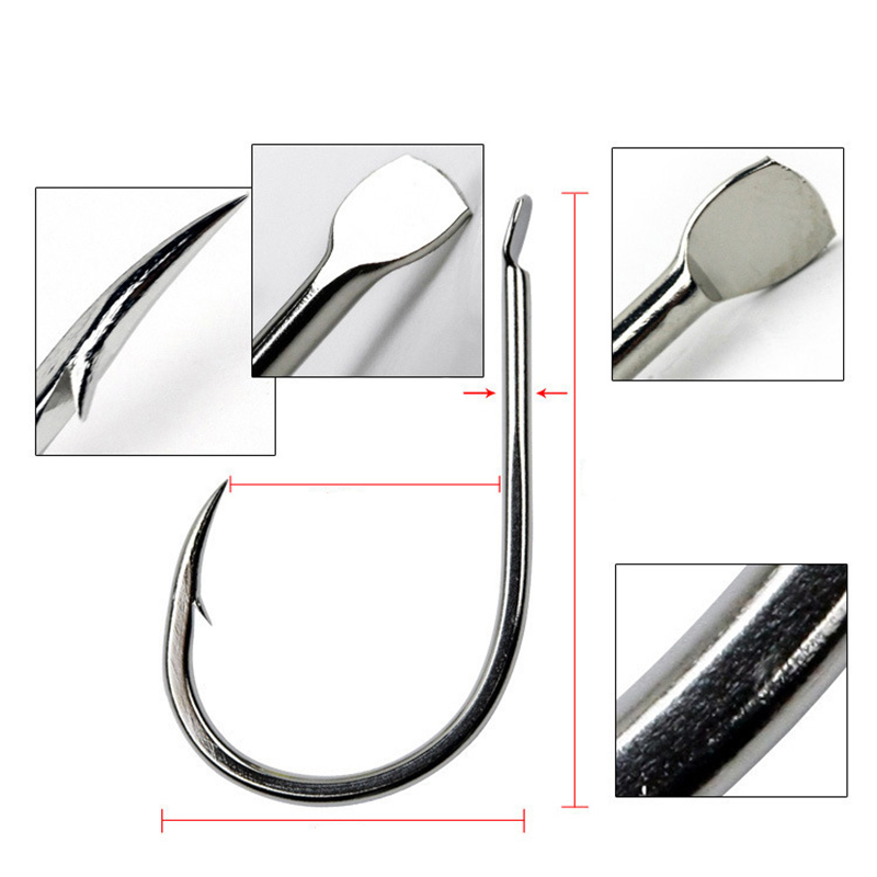 100pcs/Lot 7 Size Barbed Fishi - Fishing Hook Circle incelemesi ve fiyatı