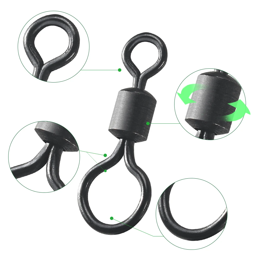 100pcs Carp Fishing Swivel Big - Fishing Hook Size incelemesi ve fiyatı