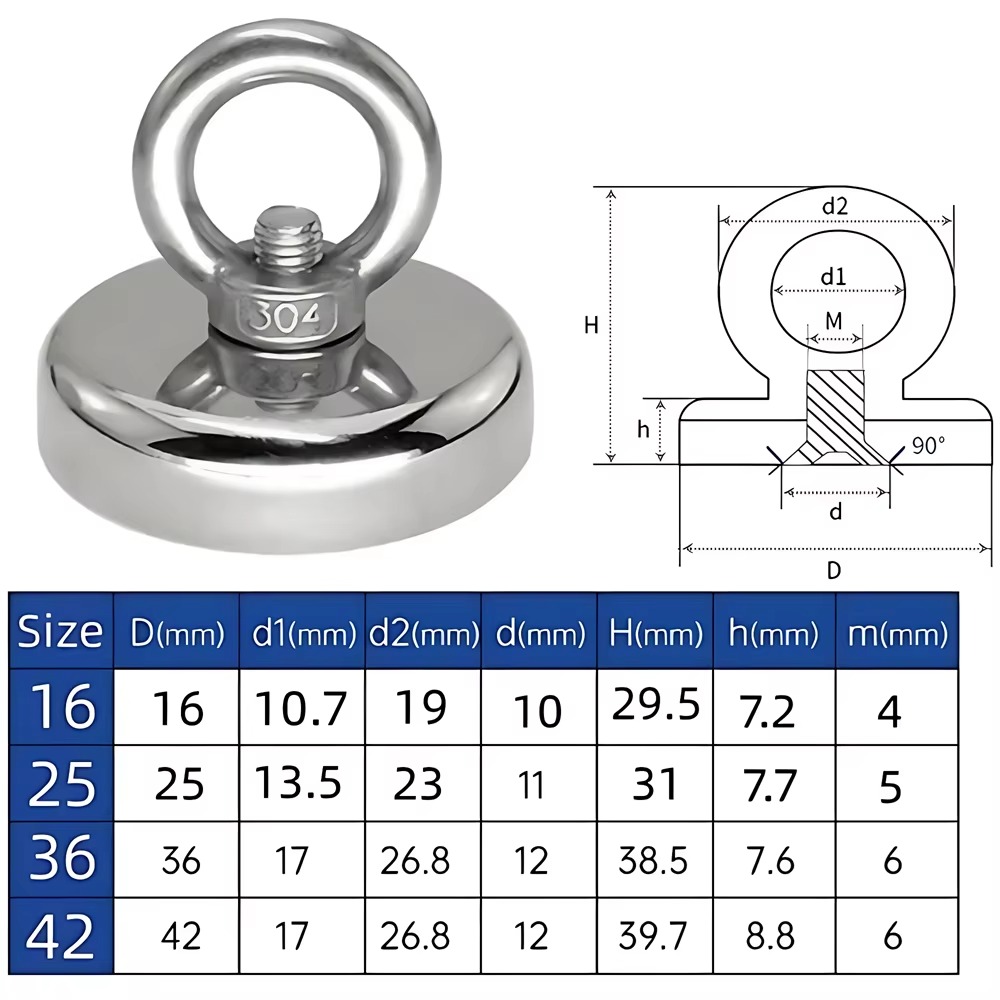 Fishing Salvage Neodymium Magn - Fishing Hook Stainless Steel incelemesi ve fiyatı