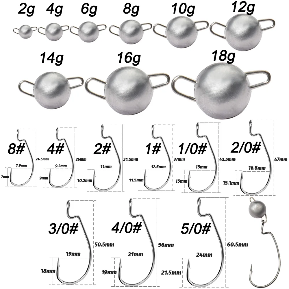 5Pcs Metal Jig Head Worm Hooks - Fishing Hook Offset incelemesi ve fiyatı