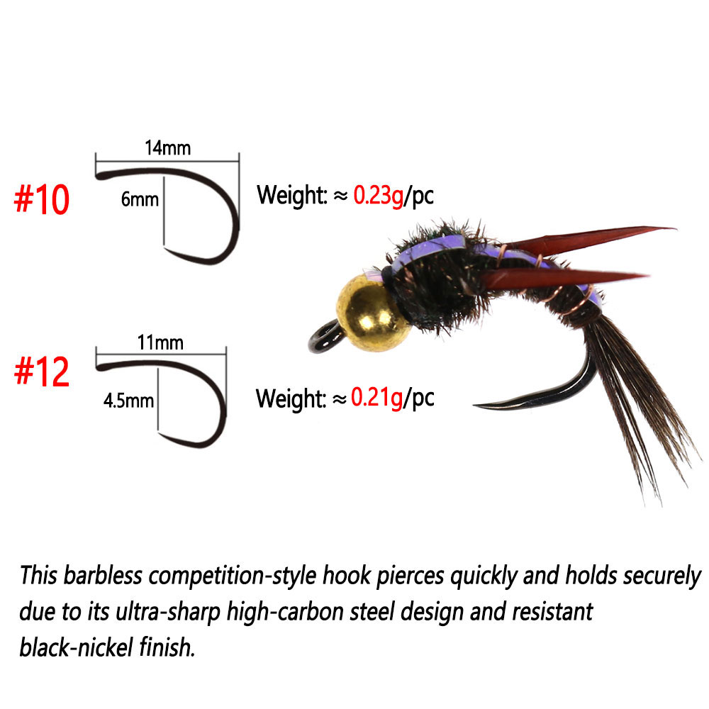 Bimoo 8pcs Brass Beadhead Evil - Fishing Hook Barbless incelemesi ve fiyatı