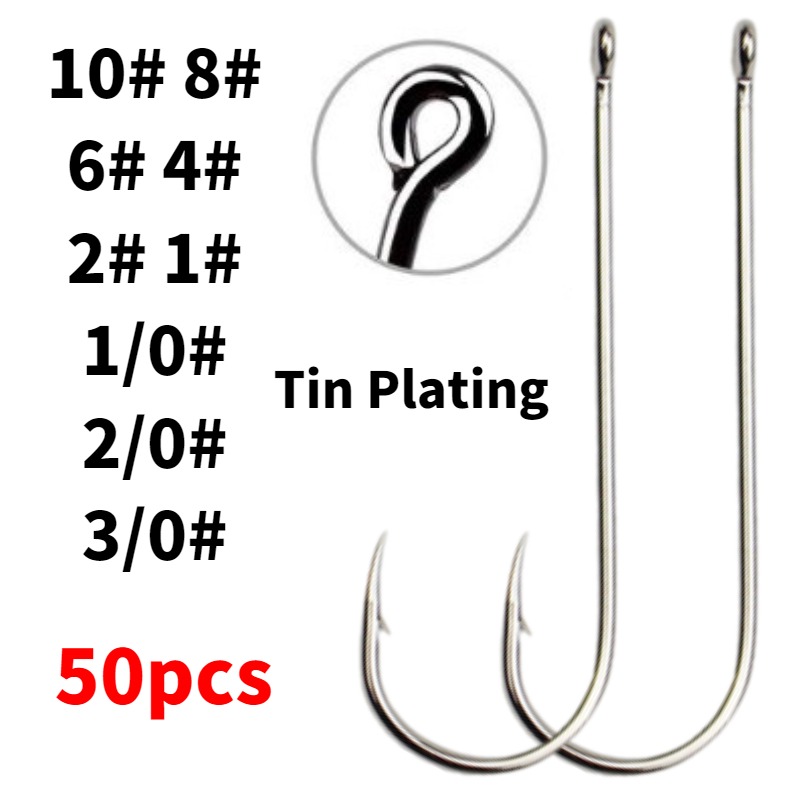 50pcs Long Shank Saltwater Cir - Fishing Hook Circle incelemesi ve fiyatı
