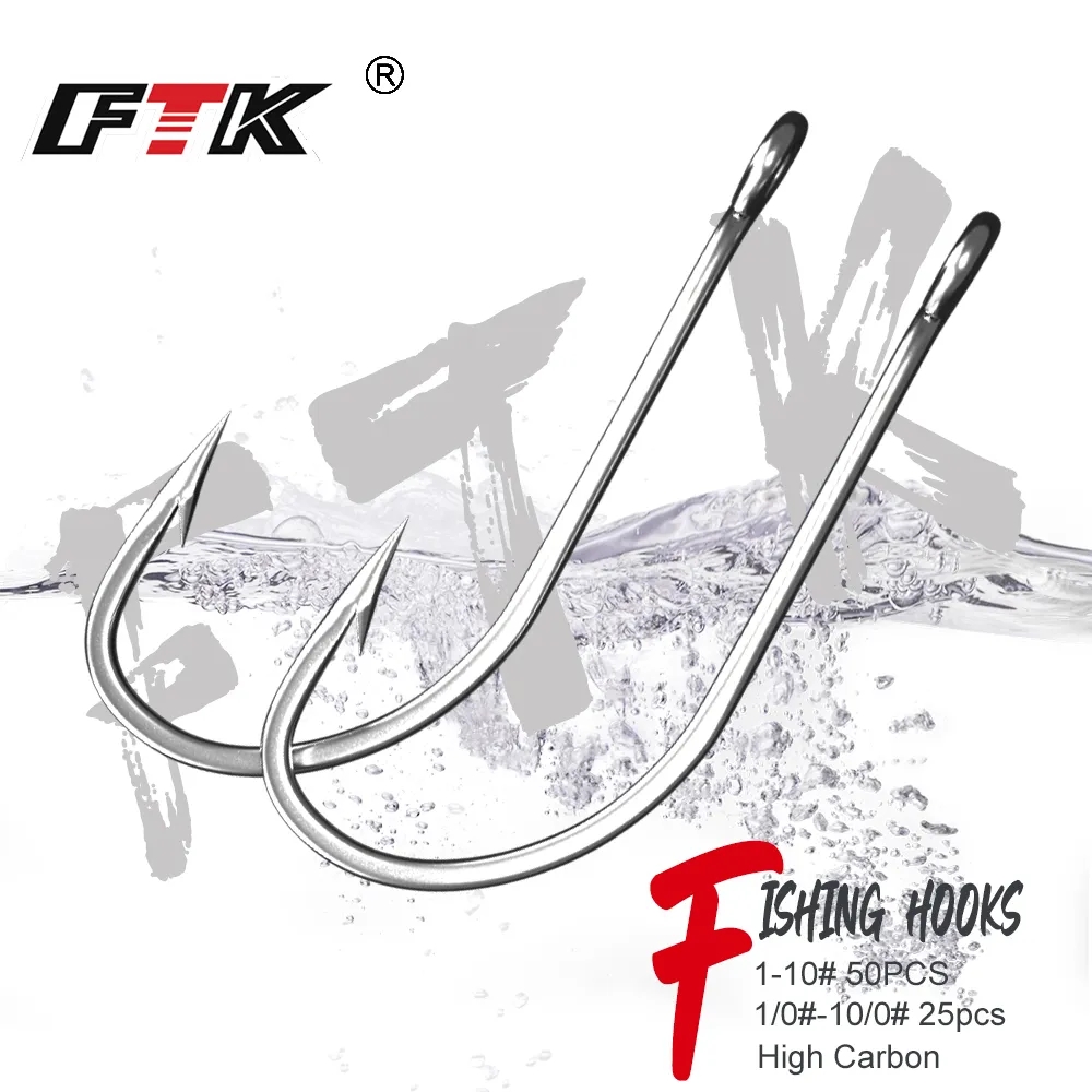 FTK Fishing Hooks 1-10#50PCS 1 - Fishing Hook Offset incelemesi ve fiyatı