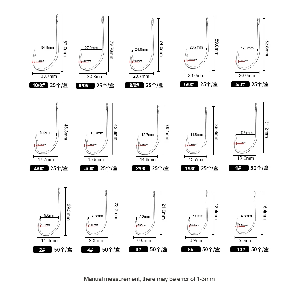 FTK Fishing Hooks 1-10#50PCS 1 - Fishing Hook Offset incelemesi ve fiyatı
